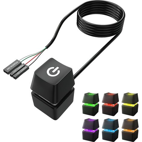 Netzschalter Für Pc, Desktop-computer, Externes Remote-start, Motherboard On Off Switch, Pc-komponenten, 2 M Verlängerung Mit Led-licht
