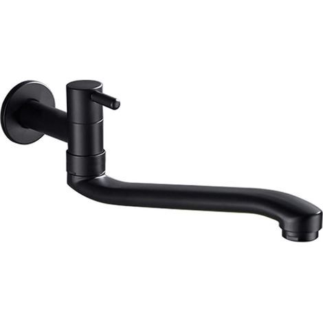 Wandarmaturen Für Garten, Pool, Waschmaschine, Kaltes Wasser, Schwarz, Wandmontiert, 21 Cm