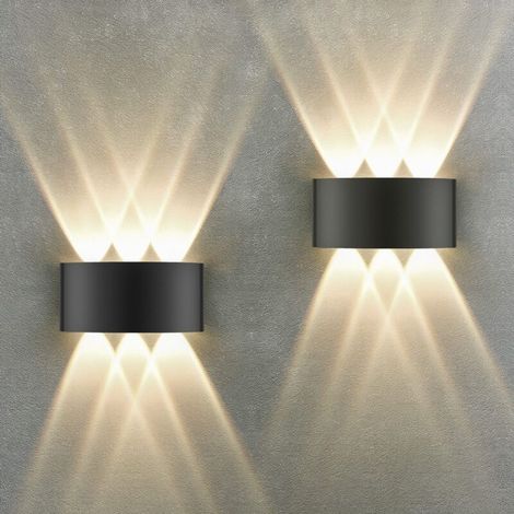 Set Aus 2 Wasserdichten Innen-wandleuchten Ip65, Led-wandlampe 3000 K Warmweiß, Modernes Design Für Wohnzimmer, Schlafzimmer, Treppe, Flur Und Hotel