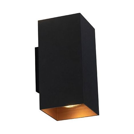 Wandleuchte Mit 2 Lichtern – L 9,6 Cm – Schwarz – Design – Innenbeleuchtung Für Wohnzimmer, Schlafzimmer, Küche Und Esszimmer