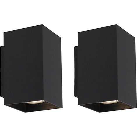Moderne Wand-applikation Mit Innenbeleuchtung Im Design – 2 Stück – L 8,25 Cm – Schwarz – Für Wohnzimmer, Schlafzimmer, Küche Und Esszimmer
