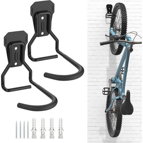 2er-pack Fahrradhalter, Schwarz, Robuster L-förmiger Wandhalter Aus Eisen Für Vertikale Aufbewahrung Von Fahrrädern In Haus Und Garage
