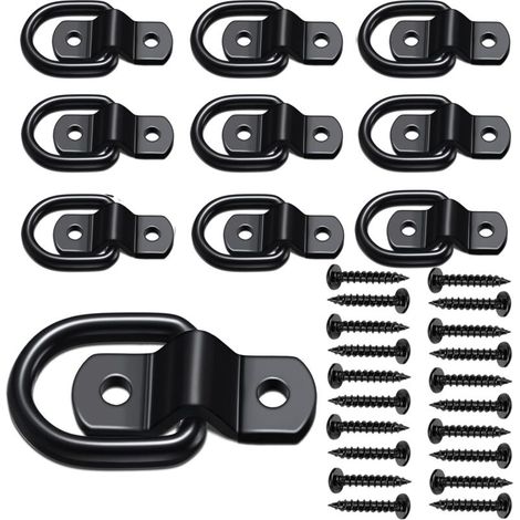 Ancre D - Ring 1/4" Schwerlast-anhänger-bolzen-ring, 1200 Lbs Tragfähigkeit, Anhänger-karten-tour-ankerhalterungs-haken-kit Für Suv, Wohnmobil, Camping-auto, Van, Auto, Boot, Motorrad, Oberflächenmont