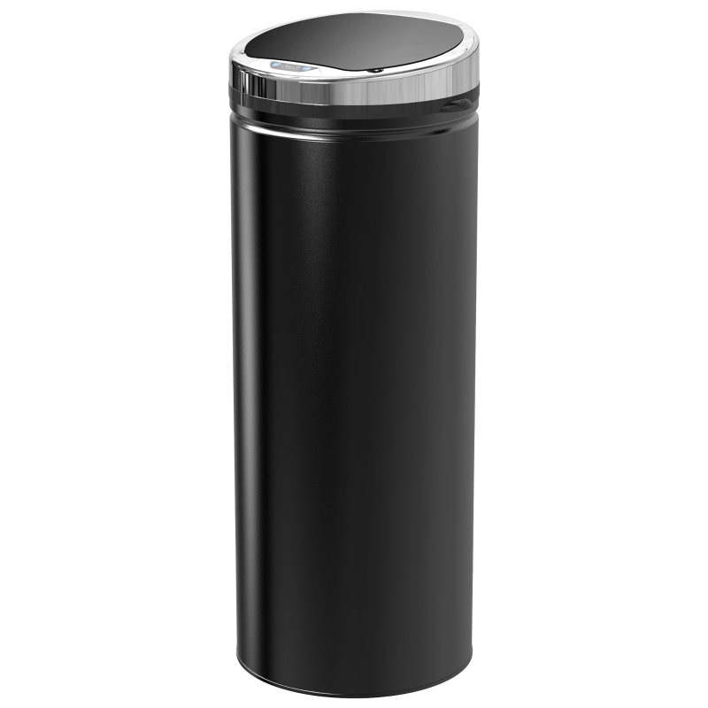 Sensor-mülleimer, 50 L, Edelstahl-design, Infrarot-bewegungssensor, Schwarz, 30,5×30,5×81,5 Cm