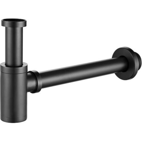 Matt-schwarzer Standard-siphon In Mattschwarz, Wandmontierter Abfluss-trenner Aus Kupfer