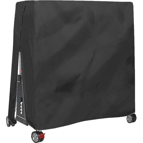 Tischtennis-schutzhülle Für Außenbereich, Pvc-beschichtung Mit Belüftungsöffnungen – Wasserdichte Abdeckplane Für Tischtennistische, Uv- Und Wetterbeständig – 185x165x70 Cm Schwarz