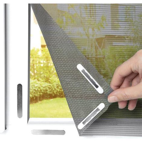 Fenstermückennetz Mit Innovativer Magnetischer Befestigung, Zuschneidbar Bis 130 X 150 Cm, Ohne Bohren Oder Schrauben, Befestigung Mit 12 Magneten [schwarz]