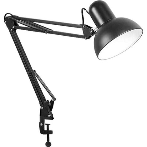 Lampe De Bureau Led - Noire, Flexible, 94 Cm, Bras Pivotant, Lampe De Bureau Avec Pince