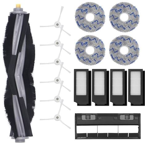 Zubehör Für Ecovacs Deebot T10 Turbo Saugroboter – 1 Hauptbürste, 6 Seitenbürsten, 4 Filter, 1 Abdeckung Für Die Hauptbürste, 4 Wischmopps, 1 Reinigungsbürste