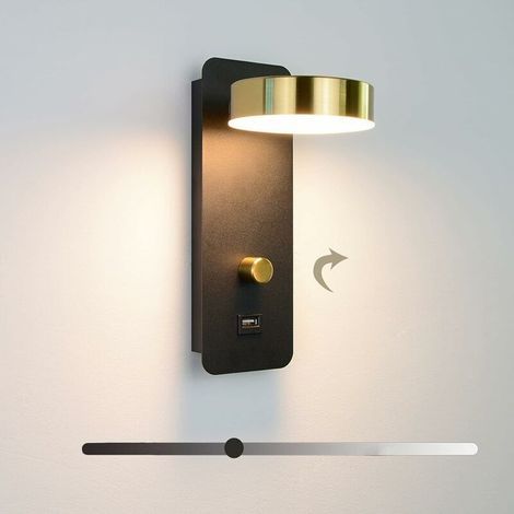 Wandleuchte Für Innenbereich, Kopfteil, Led-wandlampe Mit Dreh-schalter, Dimmbar, Nachttisch-wandleuchten Mit Usb-port, Moderne Beleuchtung Für Kinderzimmer, Wohnzimmer, Hotel