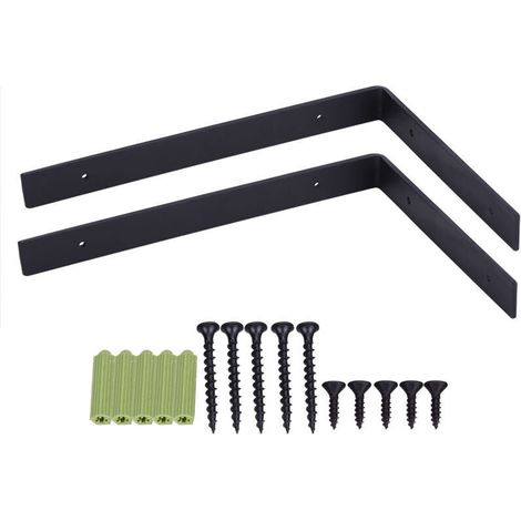 2er-set Wandregal-winkel, Halterungen Für Schwere Industrielle Regale, Winkel Mit Hoher Tragkraft, L-förmige Halterungen, 5 Mm Stark Mit Schrauben (30 Cm)