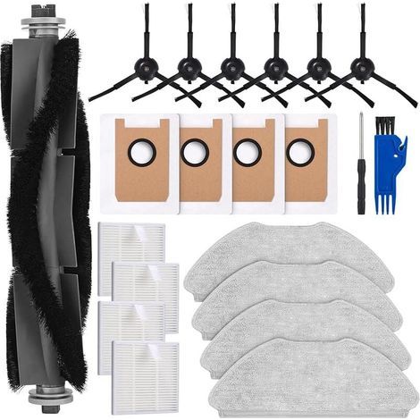 Kit-zubehör Für Airrobo T20 Staubsauger, 1 Hauptbürste, 4 Hepa-filter, 4 Wischmopps, 6 Seitenbürsten,