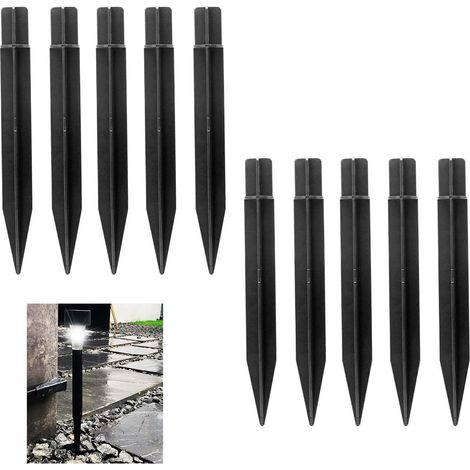 Erdeinsatz, Verstärkter Erdeinsatz, Solar-taschenlampen, Gartenpfähle, Gartenlichter, Landschaftslichtstütze Für Schwarze Einfahrtmarkierer (20 Stück)