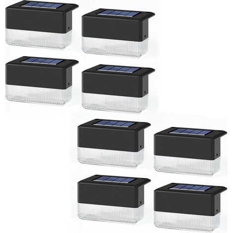 8 Stück Solar-geländer-led-leuchten, Solar-außenleuchten, Solar-stufenlicht, Wasserdichtes Solar-stufenlicht Für Treppen, Zäune, Terrassen, Gärten Und Patios