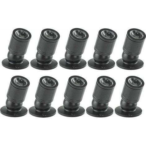 Mini Led-einbaustrahler, Deckeneinbau 1w Mit Treiber 100-265v Ac Für Haus/weinschrank/schmuckschrank/wohnzimmer/einbauschrank, 10 Stück [energieeffizienzklasse A+] (schwarz, Warmweiß)