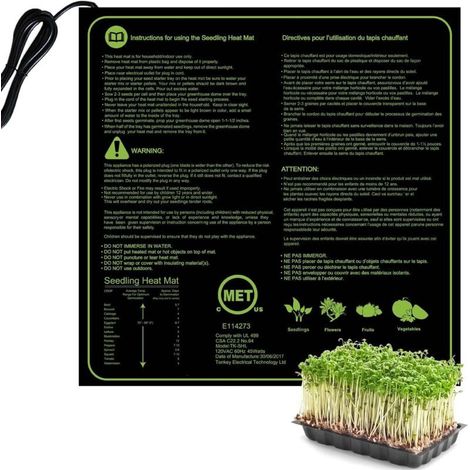Heizmatte Für Aussaat & Stecklinge, Innenheizmatte, Gewächshauszubehör, Garten-topf Für Keimlinge, Wasserdichte Heizunterlage Für Hydroponik, Reptilien Und Amphibien, 50x52cm/20×20.5inch