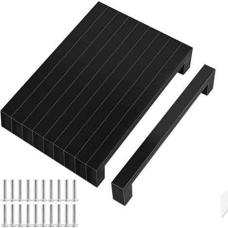 Möbelgriff Für Küche, Lochabstand 128 Mm, Schwarzer Schrankgriff Aus Edelstahl, Schubladenknäufe, 10 Stück