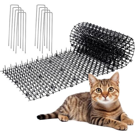 Anti-katzenmatte Mit 8 Spitzen 30 X 200 Cm, Hält Tiere Fern, Außenmatte Mit Anti-katzen-stacheln Für Innen- Und Außengärten