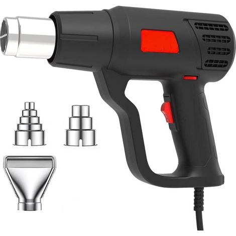 Thermische Abbeizer 2000w Heißluftpistole 60°c–600°c Stufenlose Temperaturregelung + 2 Luftvolumenstufen Überlastschutz Geeignet Zum Heizen, Entfrosten Und Löten