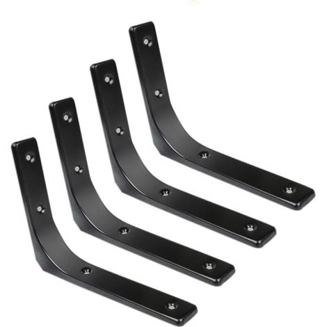 Wandhalterungswinkel, Metall-winkelstütze, 250 Mm X 200 Mm, Glänzend Schwarze Oberfläche