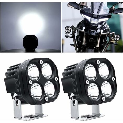 Phare De Travail Led 12v,40w Moto Feux Additionnels Led Spot Flood Feux Antibrouillard 24v 12000lm Led Phares Avant Off Road Phares Supplémentaires Pour Voiture Camion Tracteur Suv Bateau 2pcs