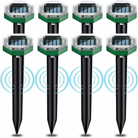 8 Stück Anti-maulwurf Ultraschall Solar, Maulwurf Vertreiber Mit Ultraschall Und Solarbetrieb, Ip65 Wasserdicht, Geeignet Für Gärten, Terrassen Und Rasenflächen Zur Abwehr Von Mäusen