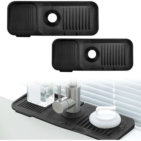 2 Stück Silikon-wasserhahn-matten, Abtropfmatten Für Wasserhähne, Silikon-spülbeckenmatte, Anti-tropf-tablett Aus Silikon, Silikon-wasserhahn-matte Für Spüle 371