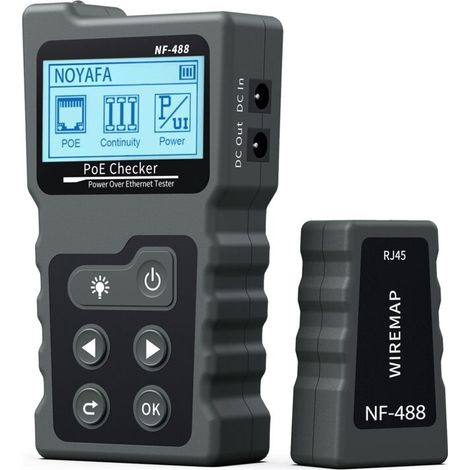 Poe-spannungs- Und Stromtester Mit Lcd-kabeltester Mit Poe-funktion, Netzwerk-kabeltester, Netzwerktester, Nf-488