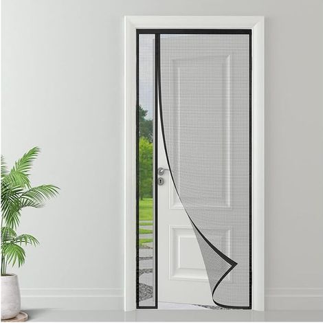 Magnetisches Fliegengitter Für Türen, Seitliche Öffnung, 90 X 220 Cm, Einfache Installation Ohne Bohren, Schutz Vor Mücken Und Insekten, Geeignet Für Tür, Fenster Oder Balkon – Schwarz