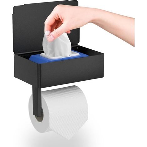 Wandhalterung Für Toilettenpapier, Guiguzi Wandhalterung Für Toilettenpapier Ohne Bohren Mit Ablage Und Feuchttücher-box,