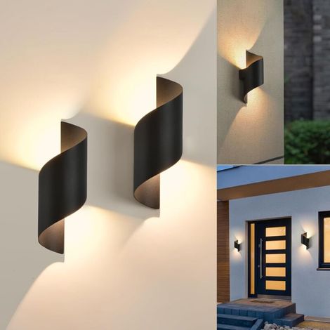 2-teiliges Led-wandstrahler-set Mit Spiraldesign, 10 W, Aluminium, Ip65 Wasserdicht Für Innen- Und Außenbereich, Nach Oben/unten Gerichtetes Licht, Ideal Für Bar, Schlafzimmer, Küche, Warmweißes Licht
