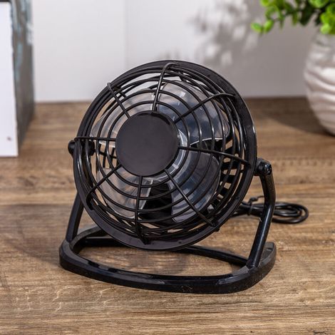 Mini-usb-ventilator 4 Zoll, Leise Und Tragbar Mit 360°-drehung, Ideal Für Büro, Tisch, Kinderwagen, Zuhause, Camping Und Reisen – Schwarz