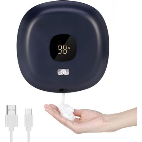 (dunkelblau) Automatischer Seifenspender, Berührungsloser Wand-seifenspender Mit 300 Ml Fassungsvermögen, Wiederaufladbarer Usb-seifenspender Für Badezimmer, Küche, Büro Und Schule