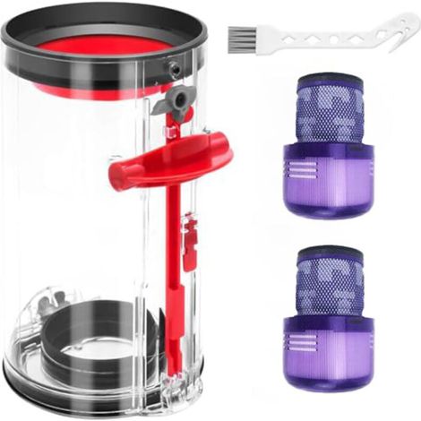Staubbehälter Für Dyson V11 V15 Staubsauger, Ersatzteile Mit 2 Filtern Und Reinigungsbürste, Transparenter Staubfangbehälter Für Dyson Zubehör Sv14 Sv15 Sv