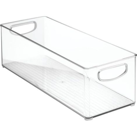 Küchen-/schrank-aufbewahrungsbox, Extra Große Kunststoff-kühltruhe Für Den Kühlschrank, Lange Box, Transparent, 41 Cm X 15 Cm X 12,5 Cm