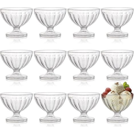 Set Aus 12 Transparenten Acryl-eisbechern Mit 236,8 G Für Dessert, Sundae, Eiscreme, Salat, Cocktail, Gewürz, Kleinigkeit
