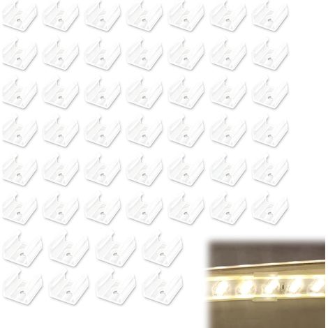 Montageclips Für Led-neonlichtstreifen, Halbdurchsichtige Kunststoffhalterung, Passend Für Streifen Von 12 Mm Bis 14 Mm, Ideal Für Innen- Und Außendekoration, Pack
