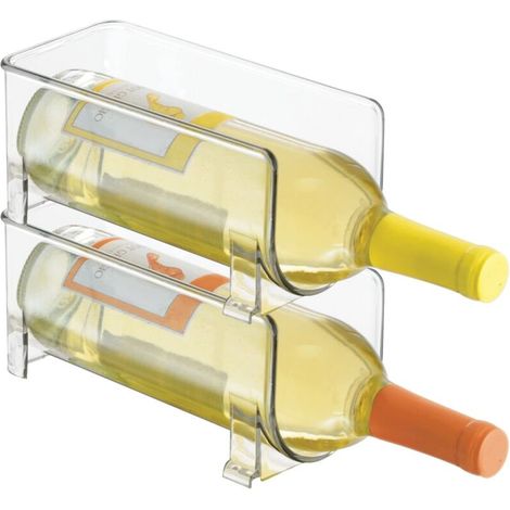 Flaschenregal (set Von 2) – Stapelbares Kunststoffflaschenregal Für Weinflaschen, Limonade Oder Andere Getränke – Modernes Weinregal Für 1 Flasche – Transparent