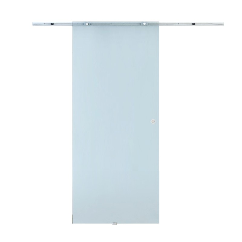 Glasschiebetür 1025x2050 Mm, Vollsatiniert, Komplettes Set Mit Aluminiumlaufschiene, Zimmertür