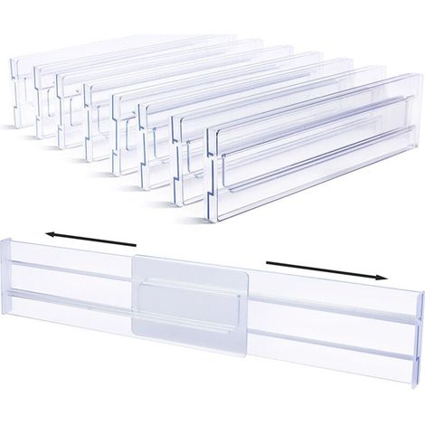 8 Stück Verstellbare Schubladen-organisatoren Aus Kunststoff, 27,5–52 Cm, Einstellbare Trennstreifen Für Büro-schubladen