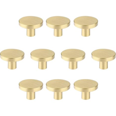 Gebürstete Messing-möbelknöpfe, Goldene Schubladenknöpfe Für Kommoden, Schränke, Flure, Bäder Und Küchen, 10er-pack (30 Mm Pilzform)
