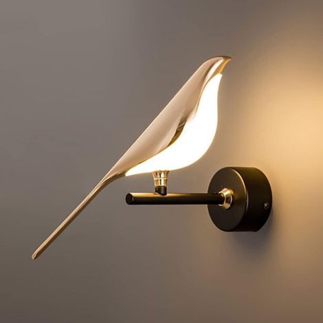 Wandlampe Mit Led-vogelmotiv, Modern, Goldfarben – Dekorative Acryl-wandleuchte Mit Warmweißem Licht Für Wohnzimmer, Schlafzimmer Und Nachttisch