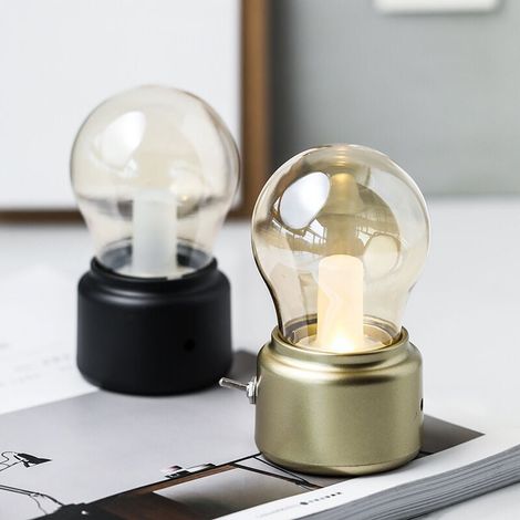 Kreative Retro-nachtlichter, Mini-usb-ladegerät, Warmes Led-licht, Nachttischlampe, Tischlampe, 2 Stück