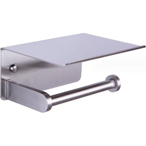 Wandhalterung Für Toilettenpapier, Hygienische Papierrollenhalterung Mit Ablagefach, Selbstklebend, Aluminium (silber)