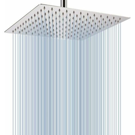 30 Cm Große Deckenbrause – Eckiger Hochdruck-duschbrausekopf Aus Edelstahl Für Eine Komfortable Dusche – Wand- Oder Deckenmontage (chrom)