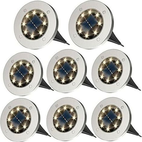 8er-set (warmweiß) Solar-außenleuchten – Ip65-wasserdichte Solarleuchten – Für Garten, Rasen, Terrasse Und Hof