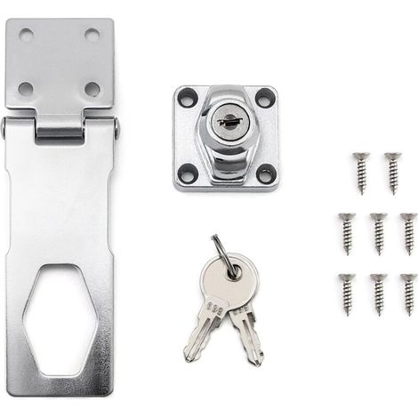Moraillon, Moraillon Avec Clés Et Vis Pour Portail, Remise, Porte De Garage, 4" / 10cm, Finition, 1pcs