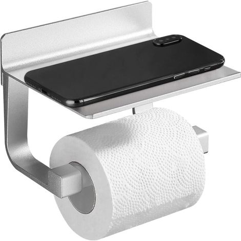 Wc-papierhalter Mit Starkem Abroller, Selbstklebend, Metall Silber