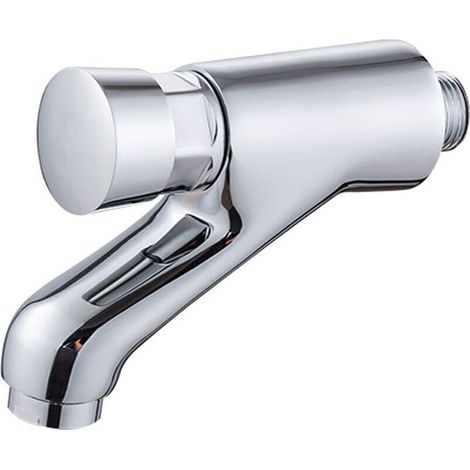 Wandmontierter Waschbeckenmischer, Automatischer Zeitgesteuerter Badarmatur, Für Badewannenarmaturen Im Badezimmer, Chrom Silber