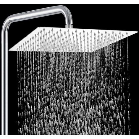Duschbrause Aus Edelstahl 304, Hochdruck Mit 144 Silikondüsen, Wassersparend, Quadratisch